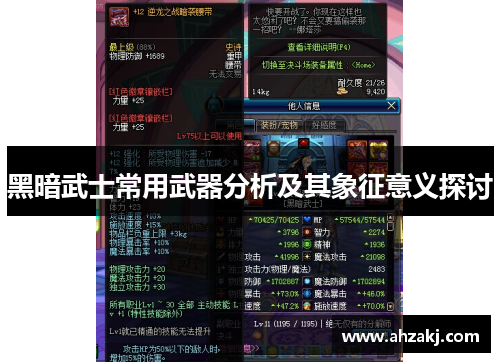 黑暗武士常用武器分析及其象征意义探讨